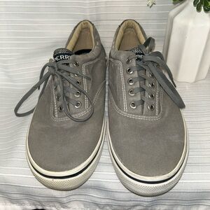 Sperry Men's Gray Top Sider Sneaker Size 8.5 Canvas Shoes